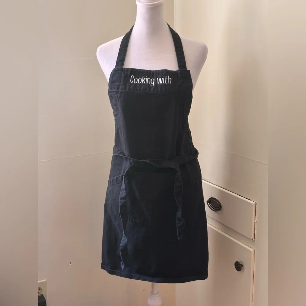 Black Aprons with Embroidered Text - Picture 3 of 5